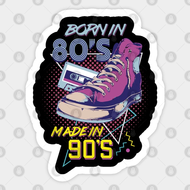 Retro Born In 80s Made In 90s T-shirt Gift Sticker by USProudness